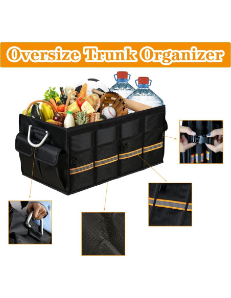 Organizador de Maletero de Coche Slrongpowlr 66L Plegable Negro