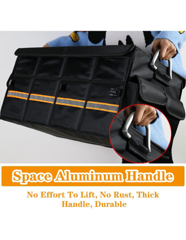 Organizador de Maletero de Coche Slrongpowlr 66L Plegable Negro