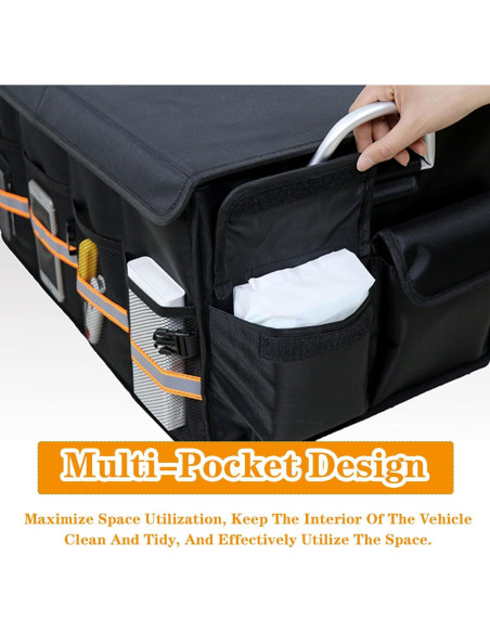 Organizador de Maletero de Coche Slrongpowlr 66L Plegable Negro