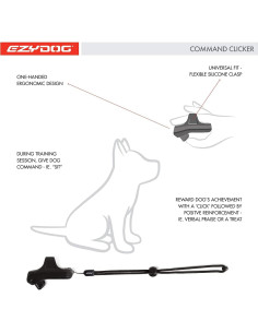 Clicker de Entrenamiento EzyDog Command Ergonómico Negro 2
