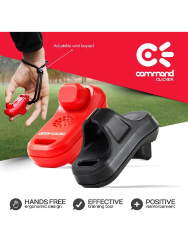 Clicker de Entrenamiento EzyDog Command Ergonómico Negro