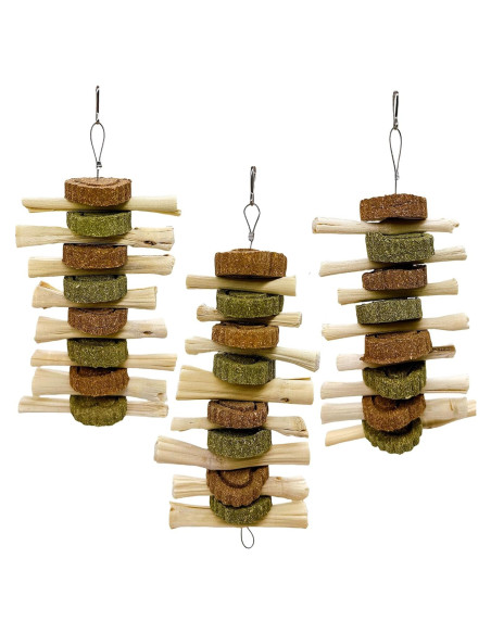 3 Juguetes de Masticar para Conejos Hamiledyi - Pastel de Hierba Natural