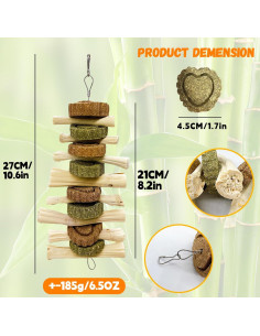 3 Juguetes de Masticar para Conejos Hamiledyi - Pastel de Hierba Natural 2
