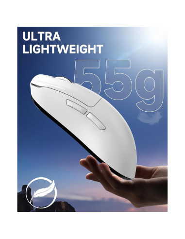 Ratón Gaming Inalámbrico VGN F1 MOBA 26000 DPI 55g Blanco