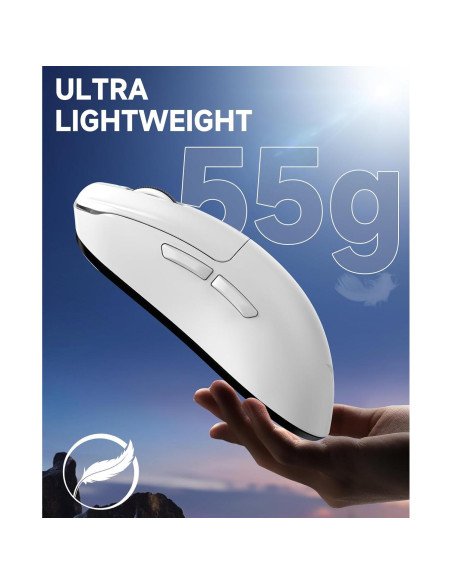 Ratón Gaming Inalámbrico VGN F1 MOBA 26000 DPI 55g Blanco