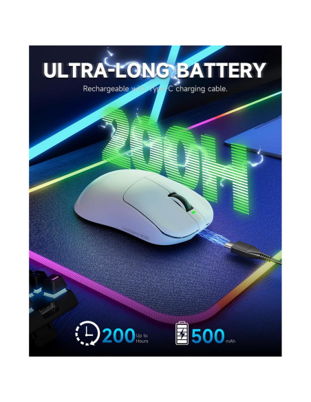 Ratón Gaming Inalámbrico VGN F1 MOBA 26000 DPI 55g Blanco