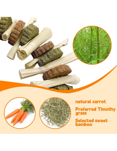 3 Juguetes de Masticar para Conejos Hamiledyi - Pastel de Hierba Natural