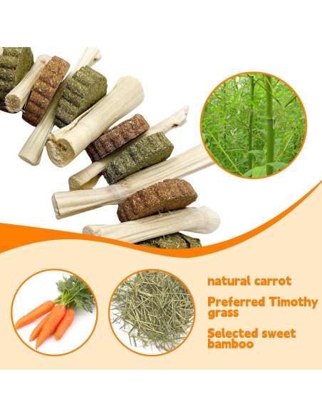3 Juguetes de Masticar para Conejos Hamiledyi - Pastel de Hierba Natural