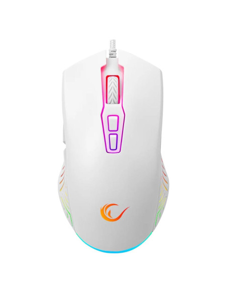 Ratón Gaming Rampage Spear V2 Blanco Con Cable RGB 12800 DPI