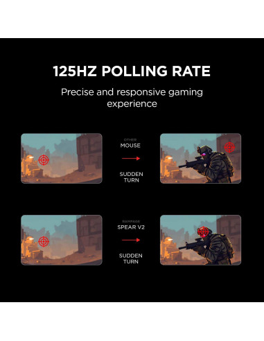Ratón Gaming Rampage Spear V2 Blanco Con Cable RGB 12800 DPI