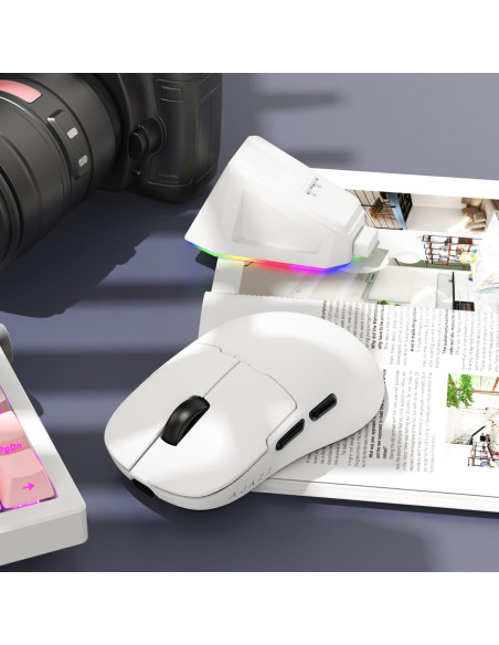 Ratón Gaming AJ159P MC Triple Modo 12000 DPI RGB Blanco