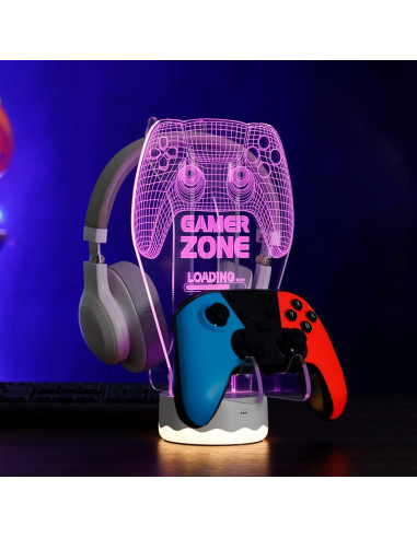 Soporte para Auriculares y Controlador YuanDian con Luz LED 3D