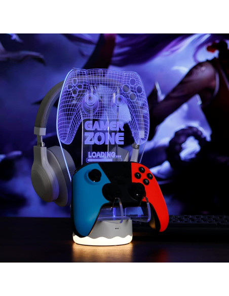 Soporte para Auriculares y Controlador YuanDian con Luz LED 3D
