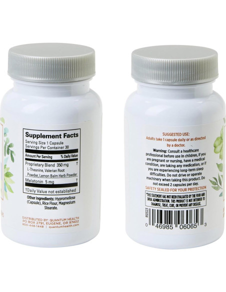 Suplemento de Sueño Quantum Health 5mg Melatonina 30 Cápsulas