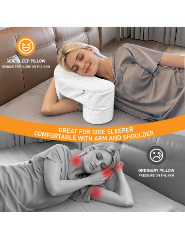 Almohada Ergonomica para Dormir de Lado JZHLLA con Agujero para Brazo