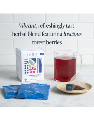 Té de hierbas Rishi Hibisco y Arándano Orgánico - 15 sachets
