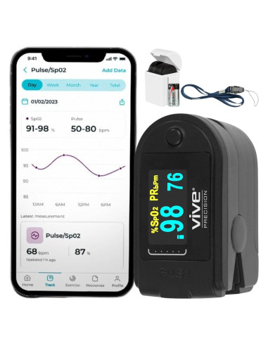Oxímetro de Pulso Bluetooth Vive Precision con Estuche y Baterías