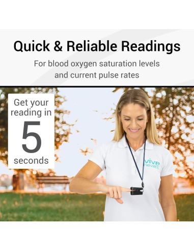 Oxímetro de Pulso Bluetooth Vive Precision con Estuche y Baterías