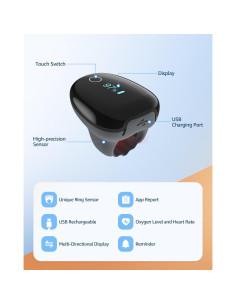 Oxímetro de Pulso MugaTree en Forma de Anillo con APP 2