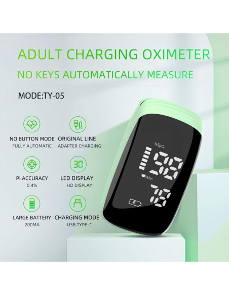 Oxímetro de Pulso FVYMZKA Recargable para Deportes y Casa