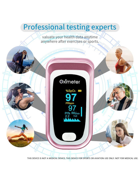 Oxímetro de Pulso OLED Longnan con Pantalla Grande y Funda