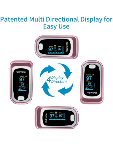 Oxímetro de Pulso OLED Longnan con Pantalla Grande y Funda