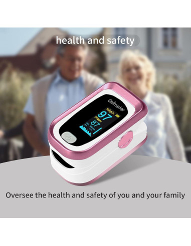 Oxímetro de Pulso OLED Longnan con Pantalla Grande y Funda