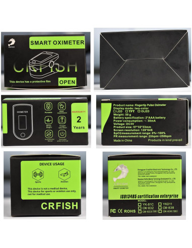 Oxímetro de Pulso OLED Longnan con Pantalla Grande y Funda