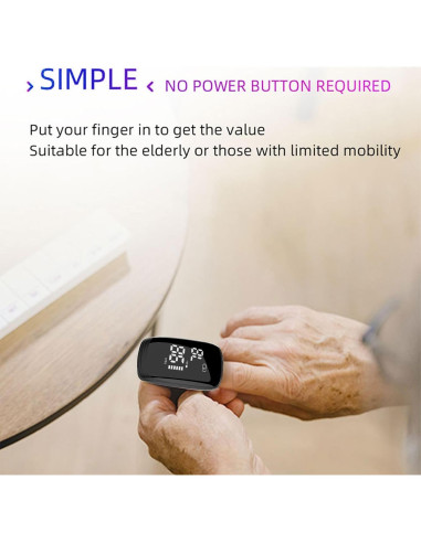 Oxímetro de Pulso FVYMZKA TY05 Recargable LED HD para Deportes