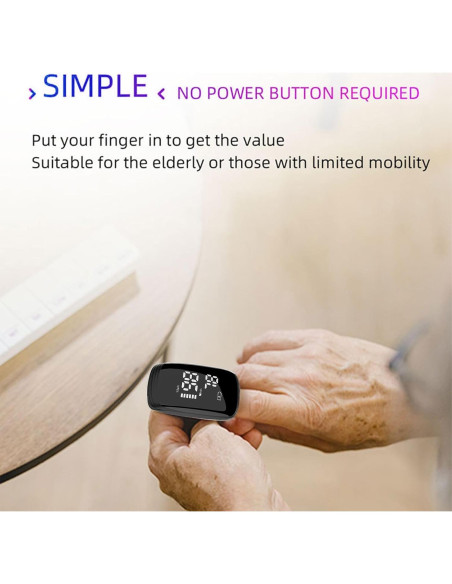 Oxímetro de Pulso FVYMZKA TY05 Recargable LED HD para Deportes