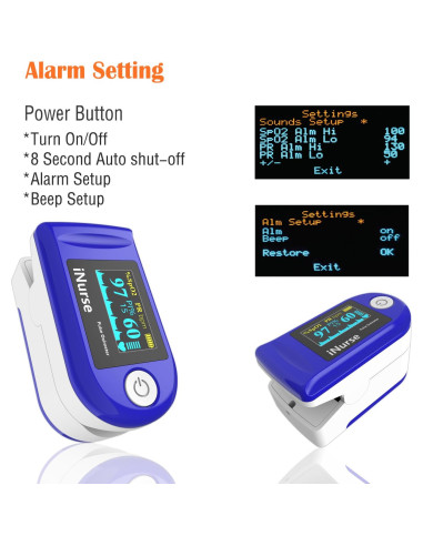 Oxímetro de Pulso Portátil LONGNAN con Pantalla OLED 1.2"