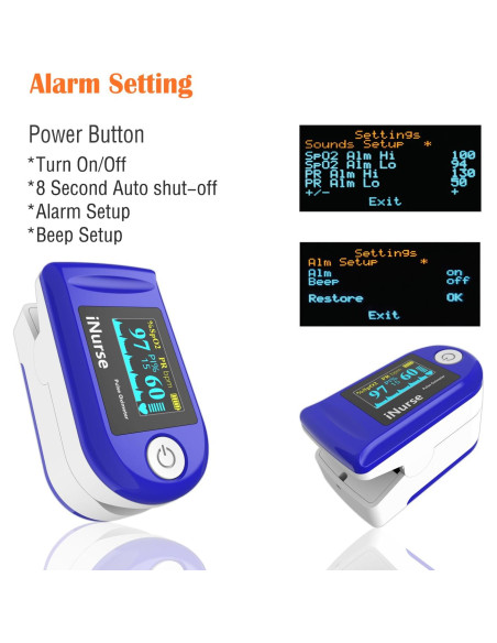 Oxímetro de Pulso Portátil LONGNAN con Pantalla OLED 1.2"