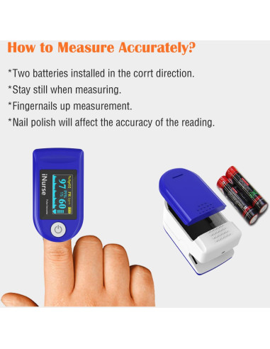 Oxímetro de Pulso Portátil LONGNAN con Pantalla OLED 1.2"