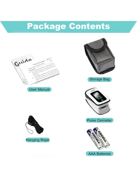 Oxímetro de Pulso YIDERBO - Medición SpO2 y Frecuencia Cardíaca