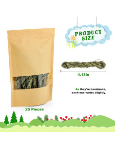 25 Palos de Heno Timothy para Conejos y Roedores - Matafat 2