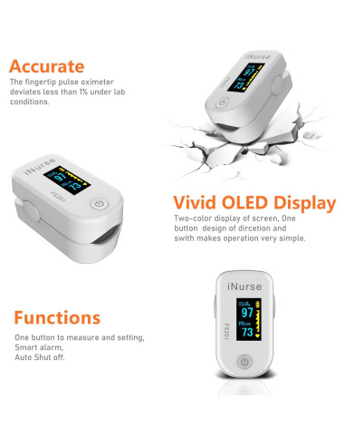 Oxímetro de Pulso Digital OLED Hunan Accurate con Estuche