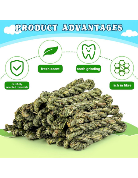 25 Palos de Heno Timothy para Conejos y Roedores - Matafat