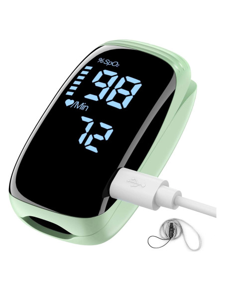 Oxímetro de Pulso Digital LBEAURG con Pantalla LED Verde