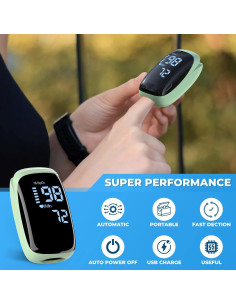 Oxímetro de Pulso Digital LBEAURG con Pantalla LED Verde 2