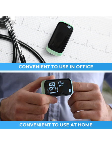 Oxímetro de Pulso Digital LBEAURG con Pantalla LED Verde