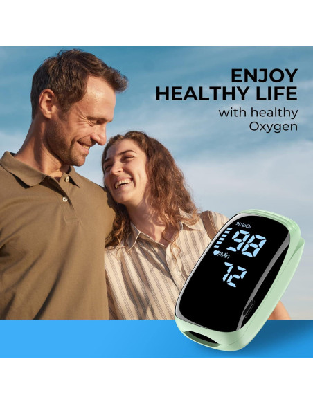 Oxímetro de Pulso Digital LBEAURG con Pantalla LED Verde