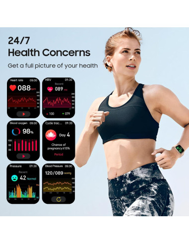 Reloj Inteligente Zoklze Rosa 2.01" Fitness Bluetooth IP67