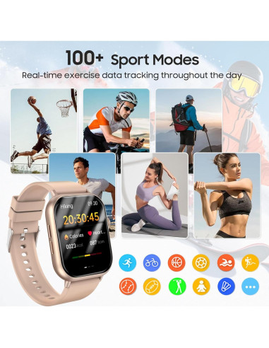 Reloj Inteligente Zoklze Rosa 2.01" Fitness Bluetooth IP67