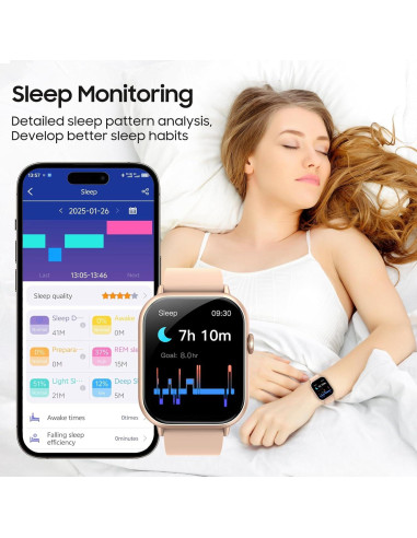 Reloj Inteligente Zoklze Rosa 2.01" Fitness Bluetooth IP67