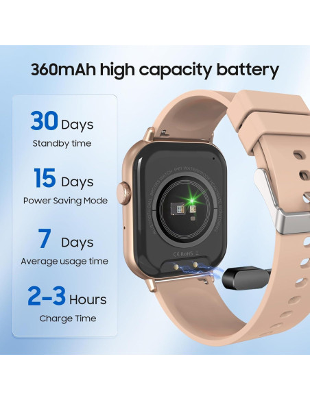 Reloj Inteligente Zoklze Rosa 2.01" Fitness Bluetooth IP67