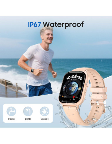 Reloj Inteligente Zoklze Rosa 2.01" Fitness Bluetooth IP67
