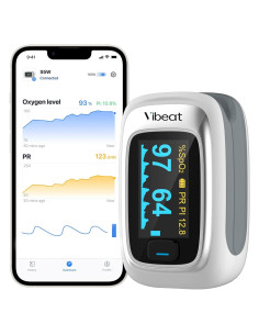 Oxímetro de Pulso Bluetooth Vibeat con APP, Medidor de O2