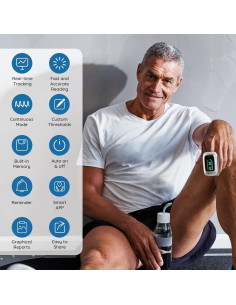 Oxímetro de Pulso Bluetooth Vibeat con APP, Medidor de O2 2