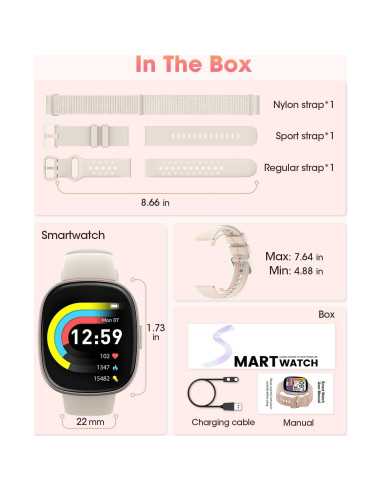 Reloj Inteligente Sanorum G56 para Hombres y Mujeres 5ATM