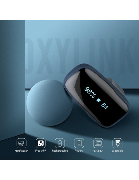 Monitor de Oxígeno en Sangre Vibeat Oxylink - Medidor Bluetooth para Dedo
